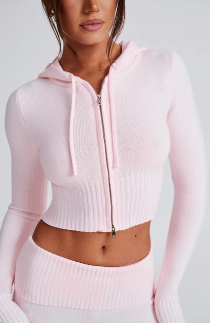 Eleni | Knit Hoodie with Tailored Detail