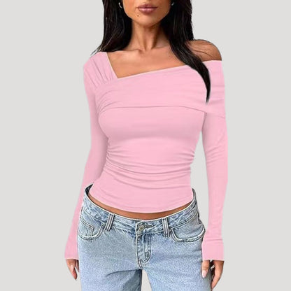 Francesca | Off-Shoulder Bardot Blouse with Draped Neckline