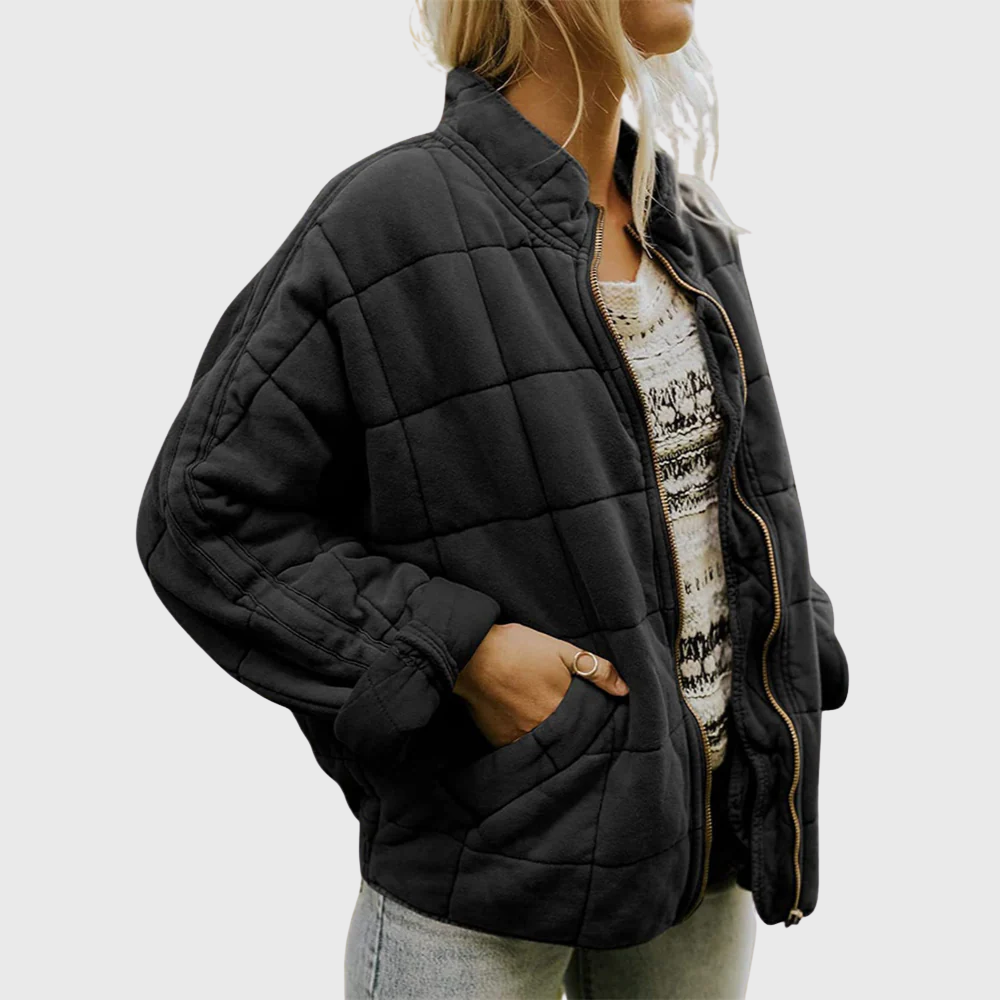 Hana | Quilted Oversized Jacket with Front Closure