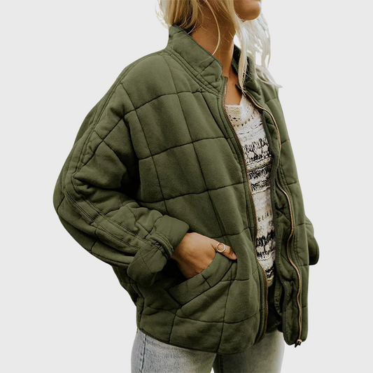 Hana | Quilted Oversized Jacket with Front Closure