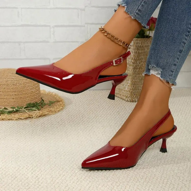 Heidi | Pointed-Toe Heels with Slingback Detail