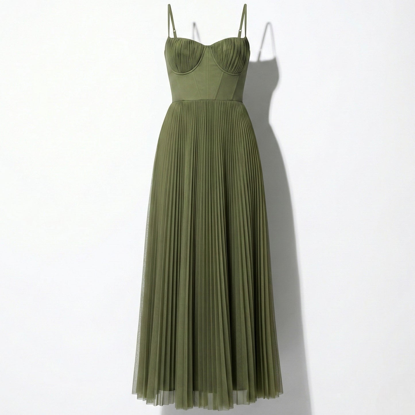Hope | Pleated Midi Dress with Spaghetti Straps