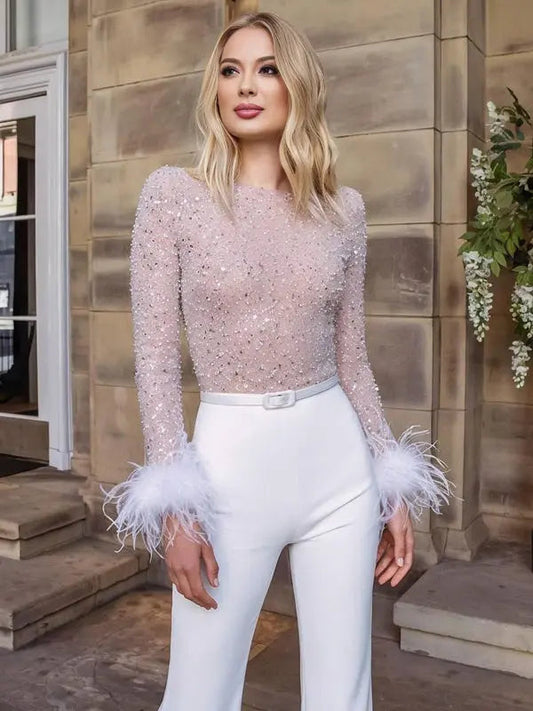 Jocelyn | Sequin Jumpsuit with Signature Detail