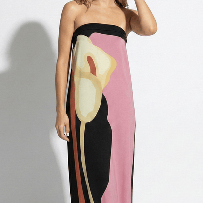 Lia | Strapless Maxi Floral Dress