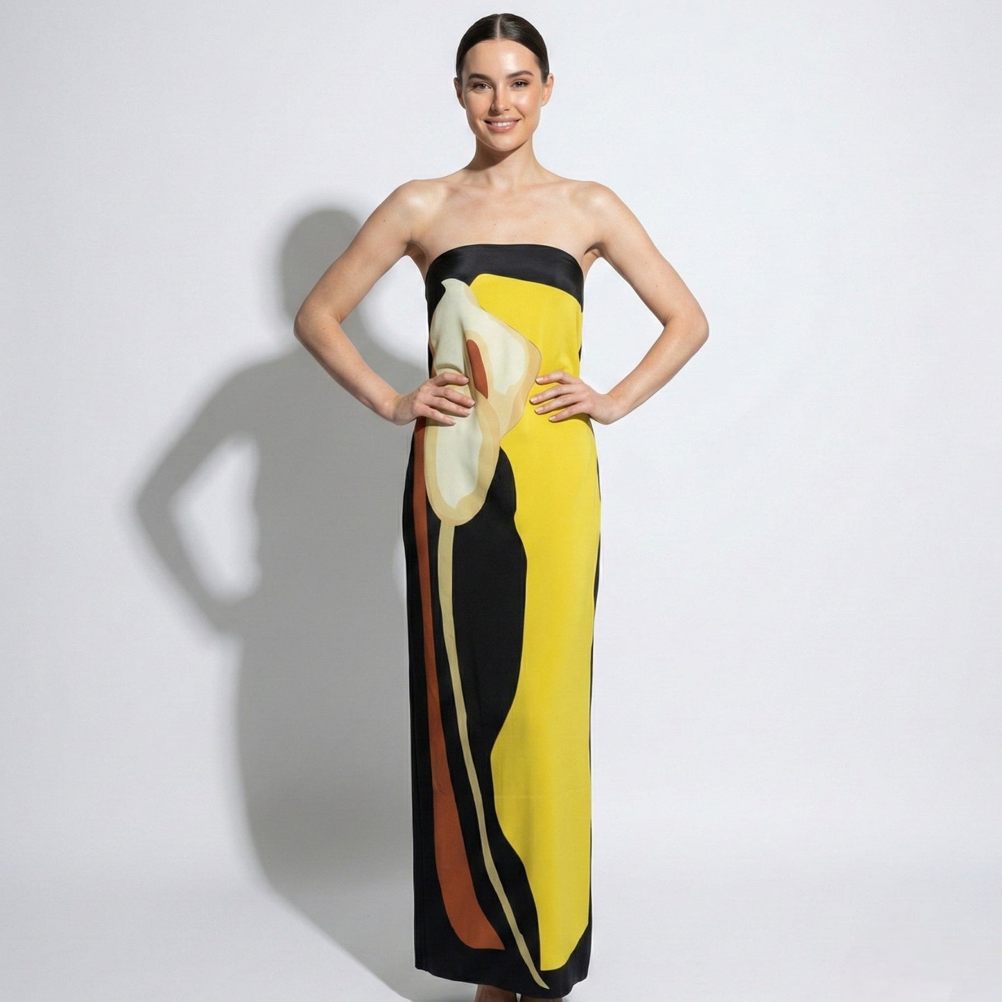 Lia | Strapless Maxi Floral Dress
