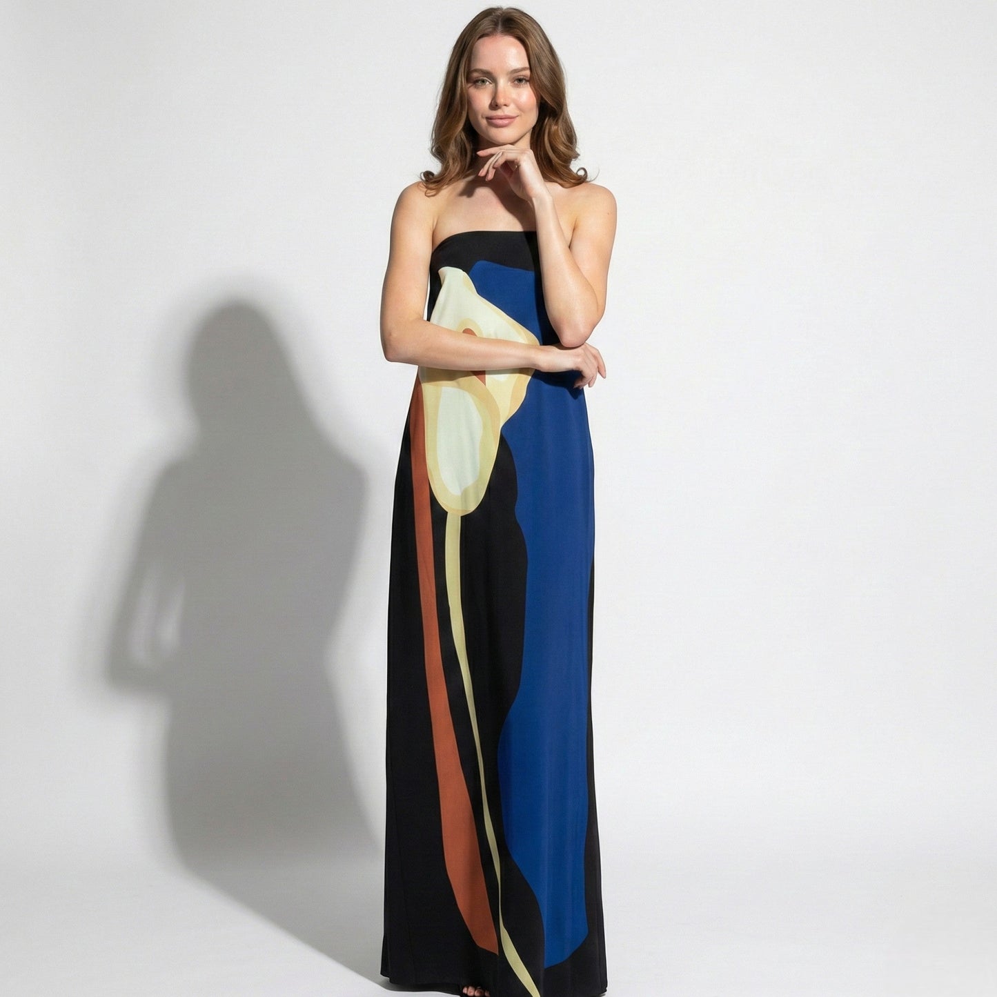 Lia | Strapless Maxi Floral Dress