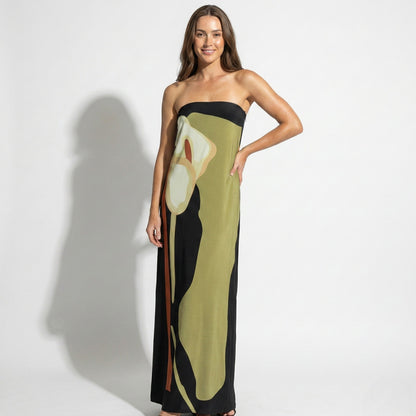Lia | Strapless Maxi Floral Dress
