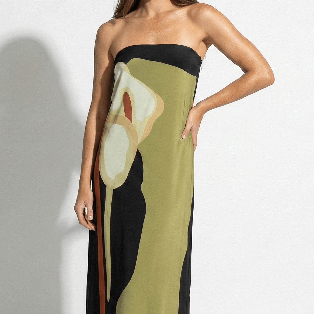 Lia | Strapless Maxi Floral Dress
