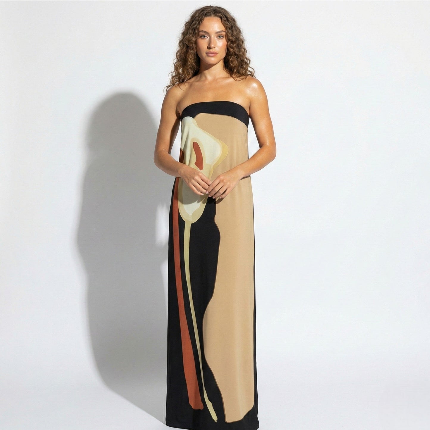 Lia | Strapless Maxi Floral Dress