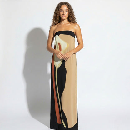 Lia | Strapless Maxi Floral Dress
