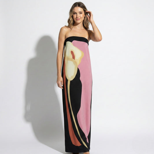 Lia | Strapless Maxi Floral Dress