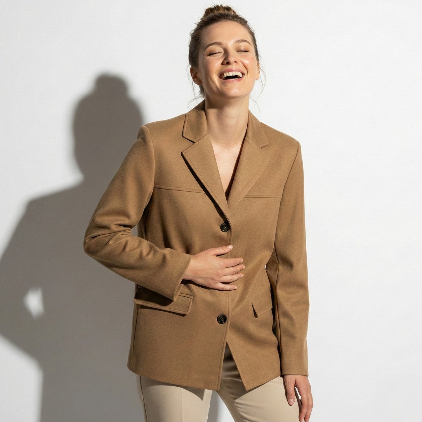 Loretta | Suede Blazer with Button Front