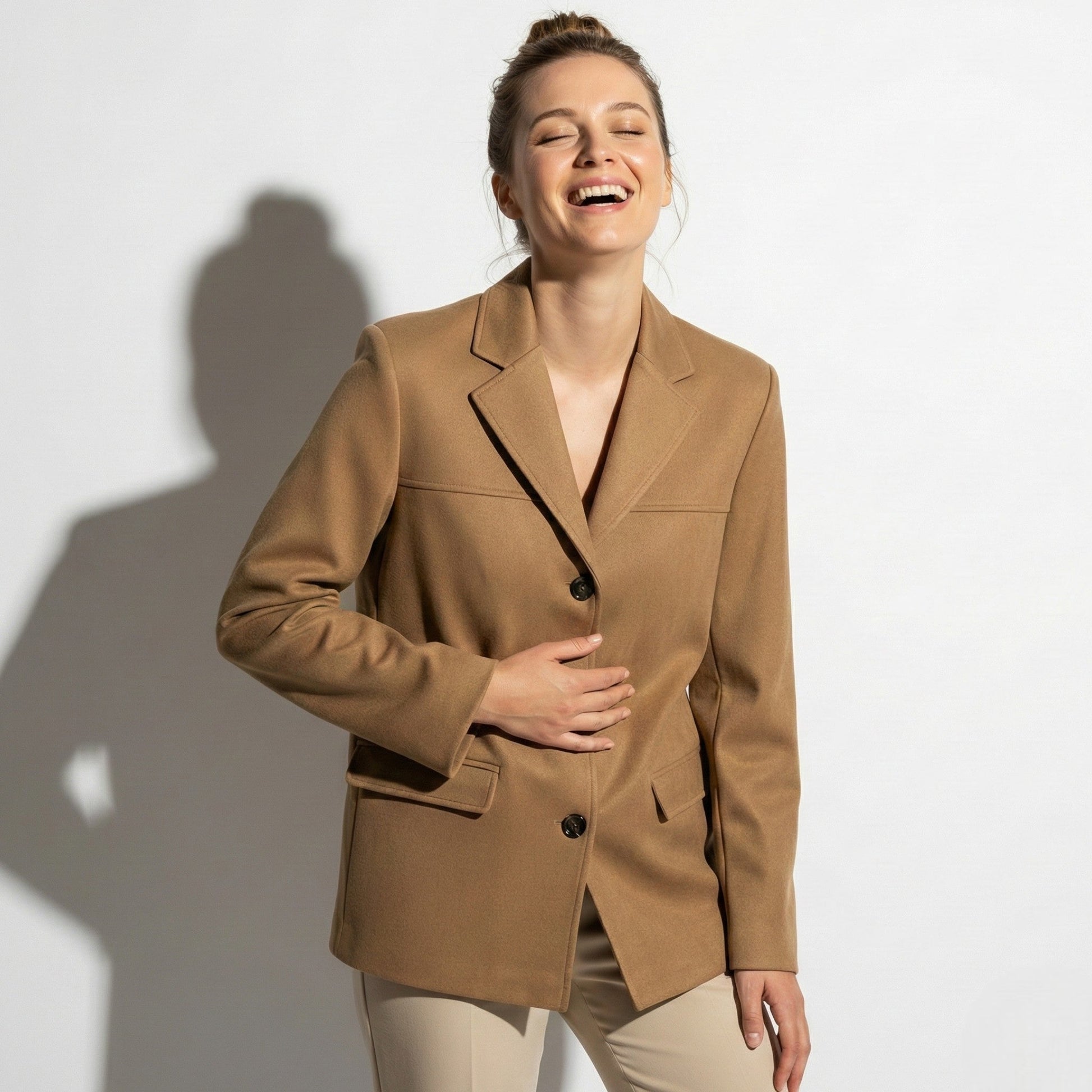 Loretta | Suede Blazer with Button Front