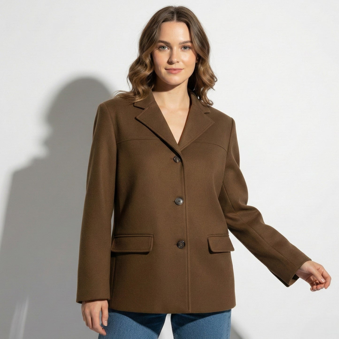 Loretta | Suede Blazer with Button Front
