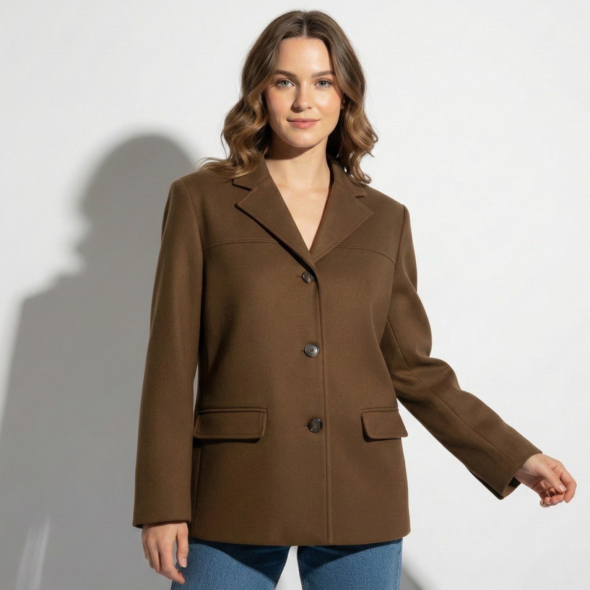 Loretta | Suede Blazer with Button Front