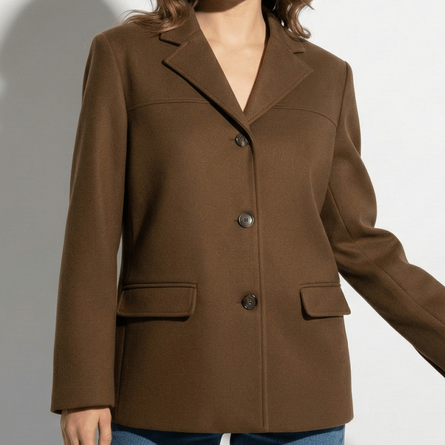 Loretta | Suede Blazer with Button Front
