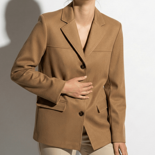Loretta | Suede Blazer with Button Front
