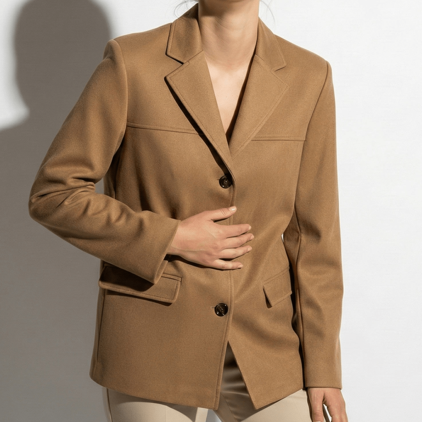 Loretta | Suede Blazer with Button Front