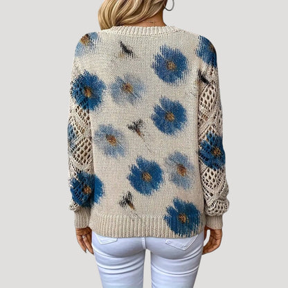 Maja | Knit V-Neck Floral Jumper