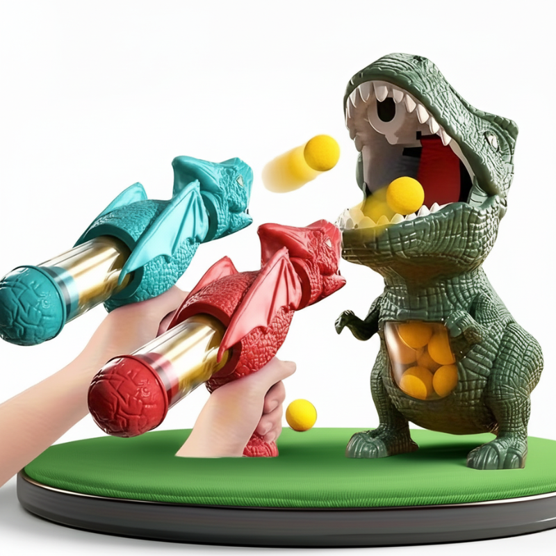 DinoShot – Interactief Dino Schietspel met Lanceerhandles & Sponsballen