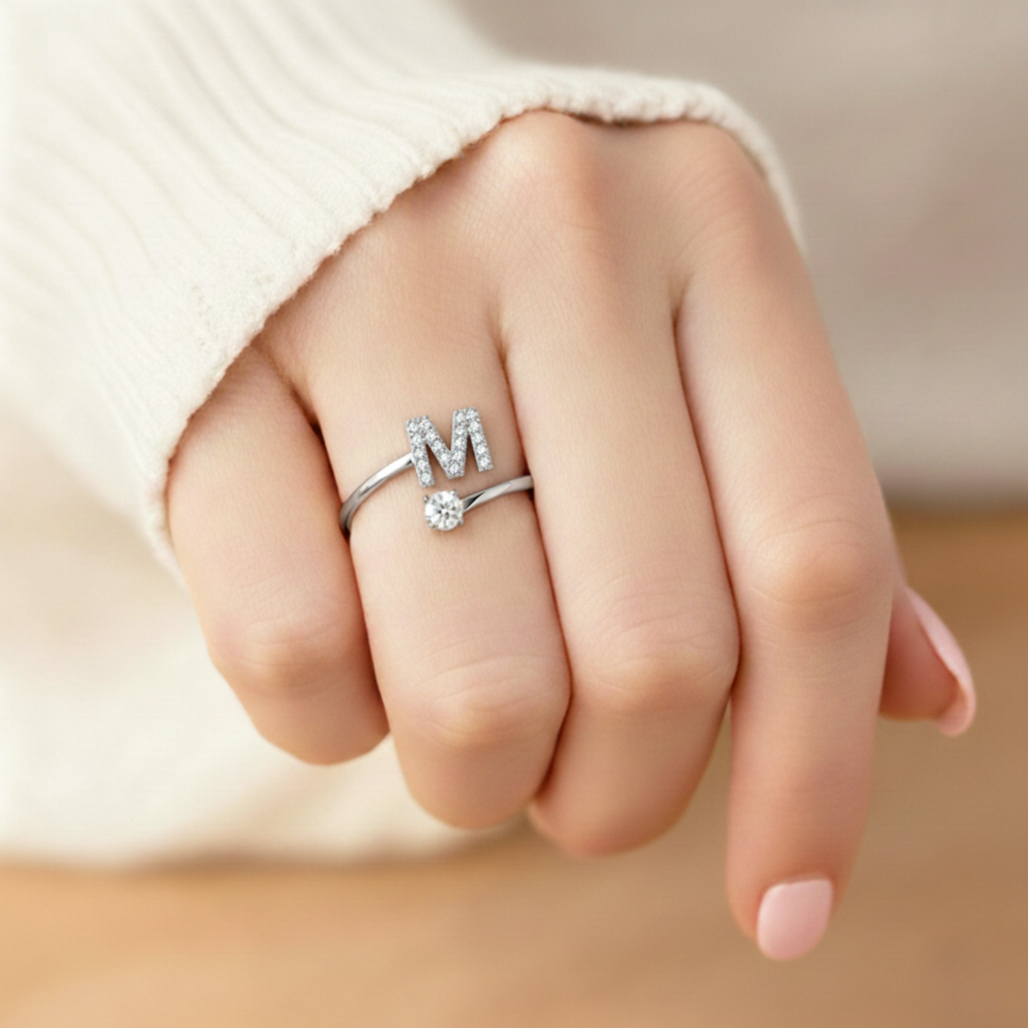 BAGUE AJUSTABLE SIGNATURE AVEC INITIALES