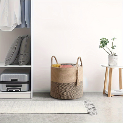 Mireyana – Macramé Katoenen Opbergmand 40x35 cm Gevlochten Wasmand