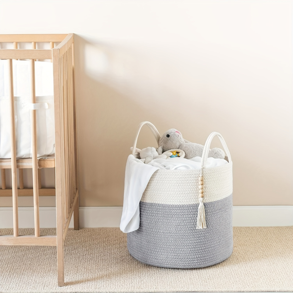 Mireyana – Macramé Katoenen Opbergmand 40x35 cm Gevlochten Wasmand