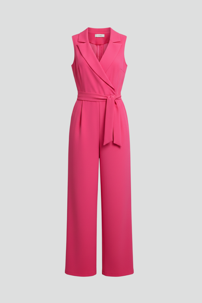 Madelyn | Women’s Sleeveless Wide Leg Jumpsuit – Tie Waist, Smart Casual One Piece Outfit