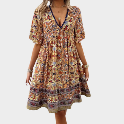 Paisley Mini Šaty Boho Kolekce Exkluzivní Letní Pohoda