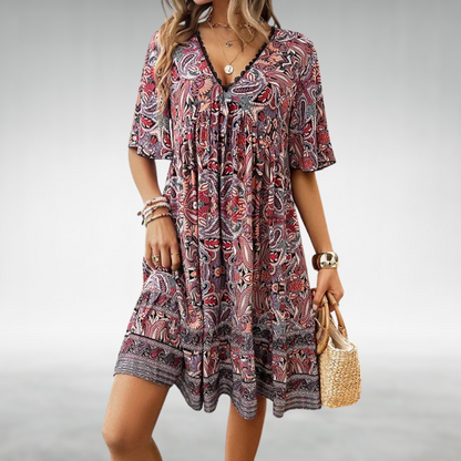 Erica | Women Summer Boho Paisley Mini Dress
