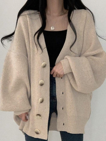 Aurelia – Langer Strick-Cardigan mit Knöpfen