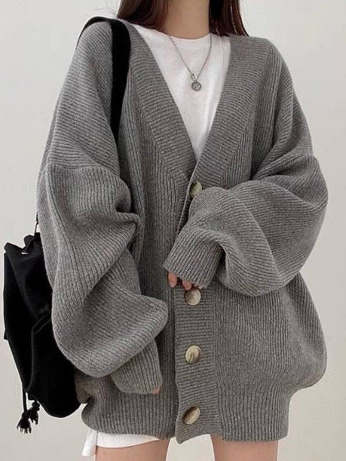 Aurelia – Langer Strick-Cardigan mit Knöpfen