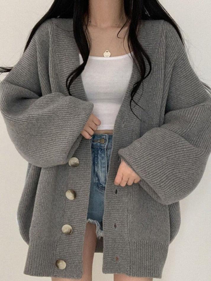 Aurelia – Langer Strick-Cardigan mit Knöpfen