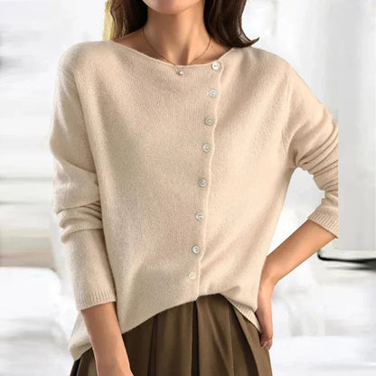 Maglia elegante Donna | Scollatura Asimmetrica & Chiusura con Bottoni