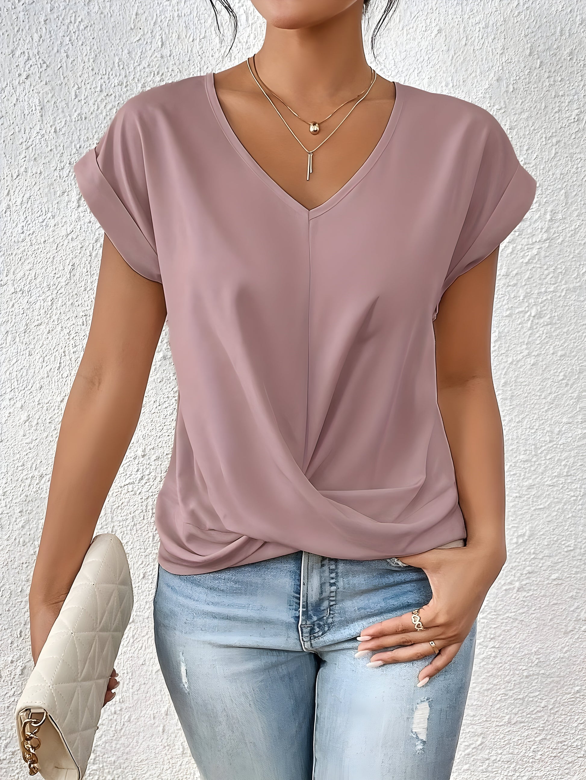 Maia | Twist Front V-Neck Top - Image 15