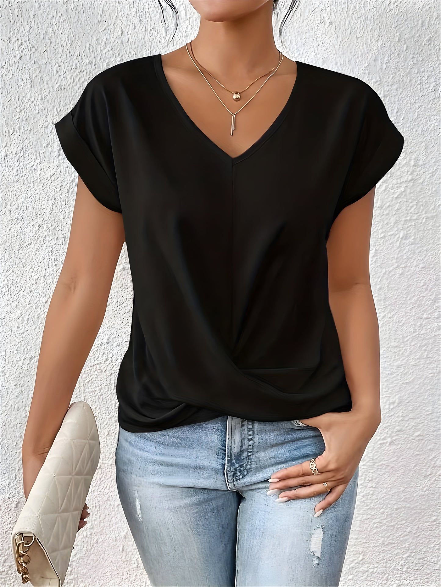 Maia | Twist Front V-Neck Top - Image 16