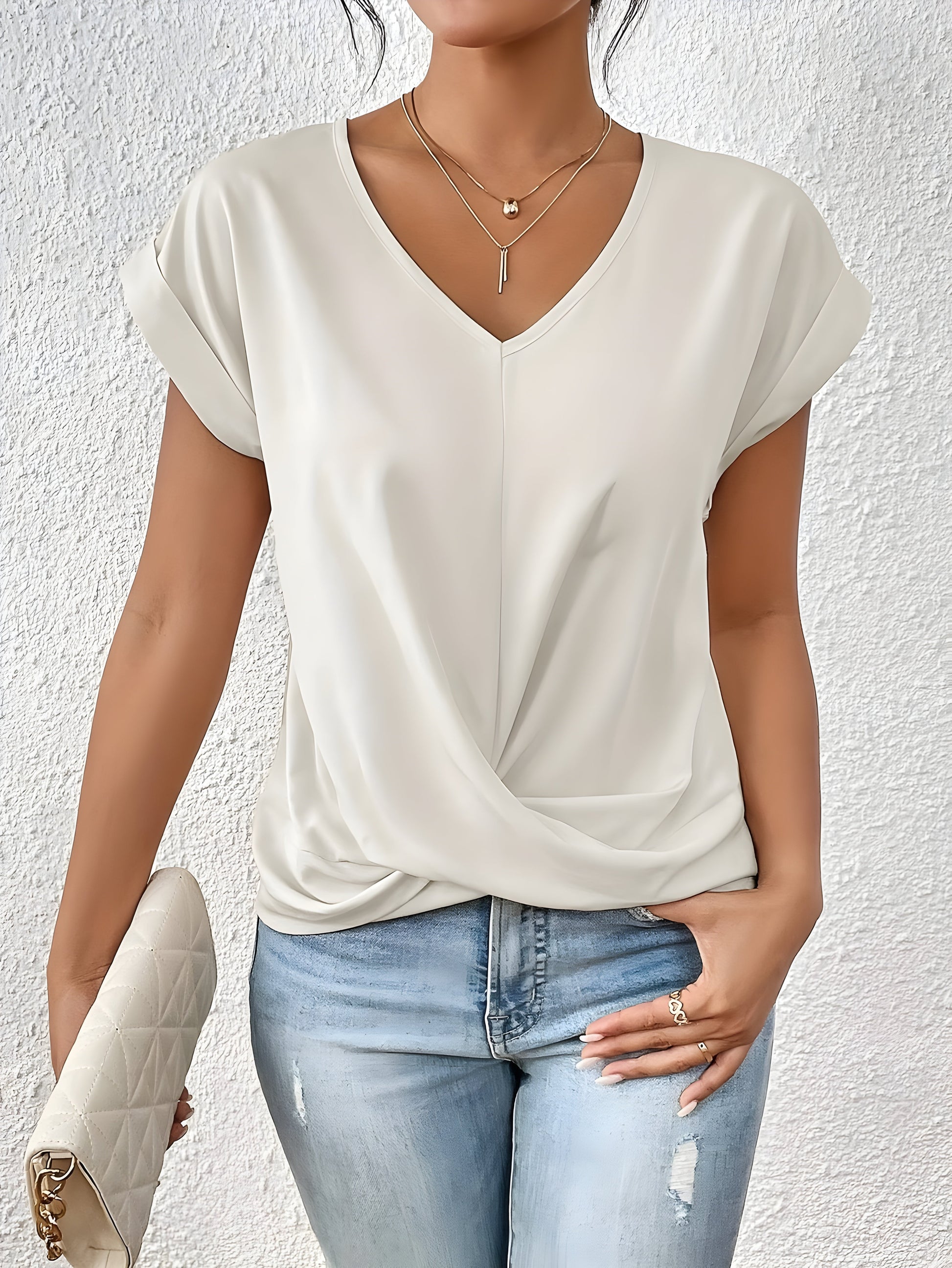 Maia | Twist Front V-Neck Top - Image 12