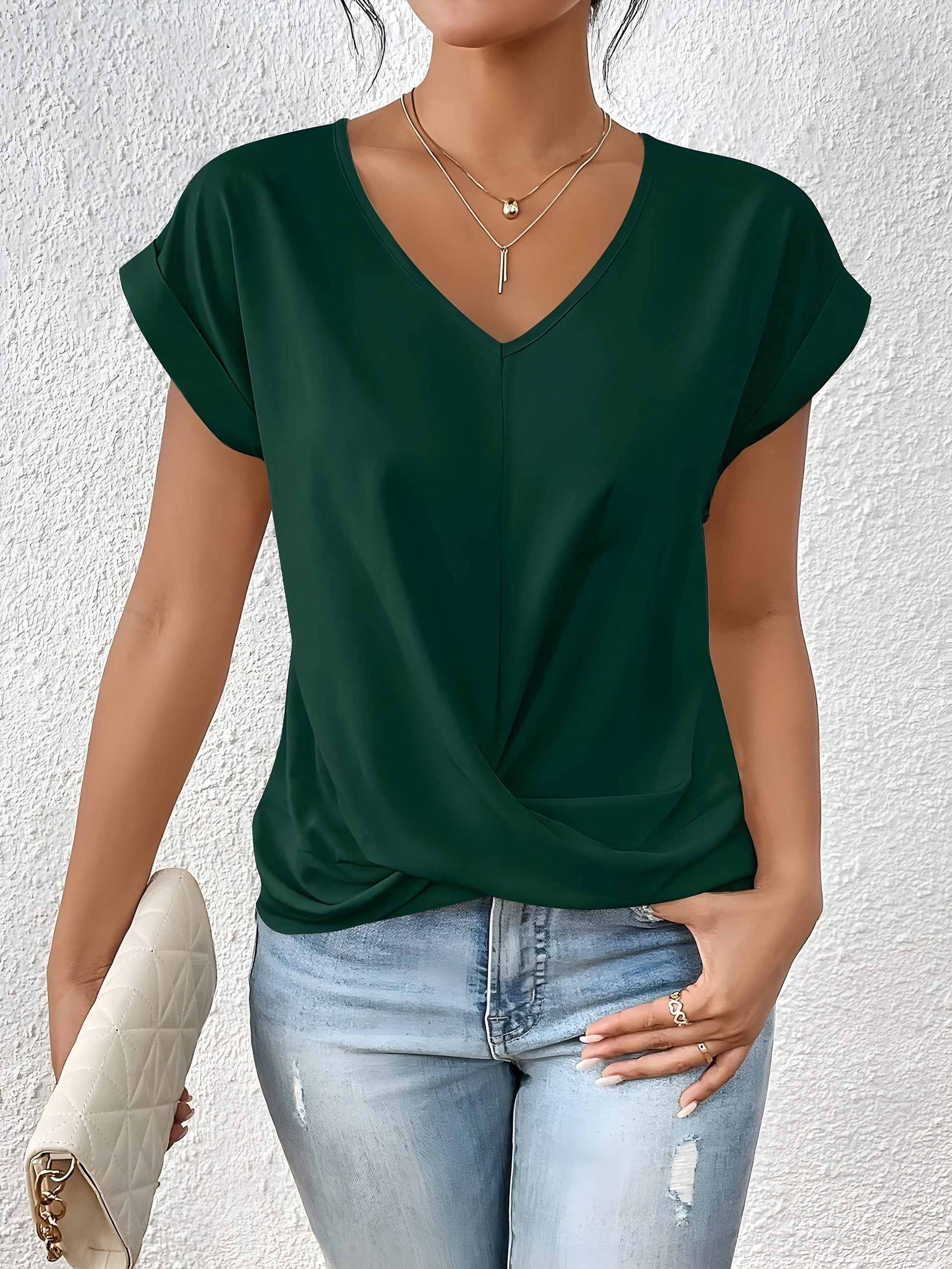 Maia | Twist Front V-Neck Top - Image 20
