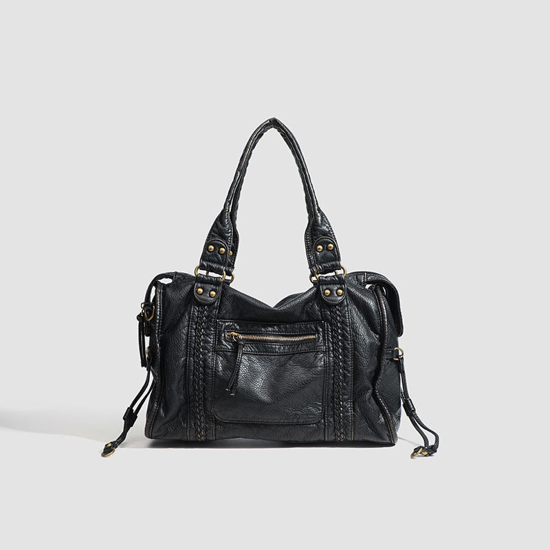 Sac femme grande bandoulière avec fermeture éclair | Tressé