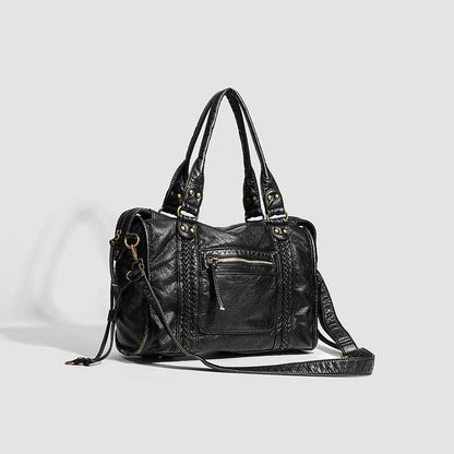Sac femme grande bandoulière avec fermeture éclair | Tressé