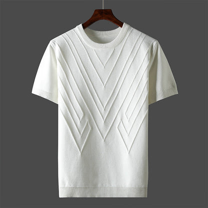 Men's Short Sleeve Knit Crew Neck Top