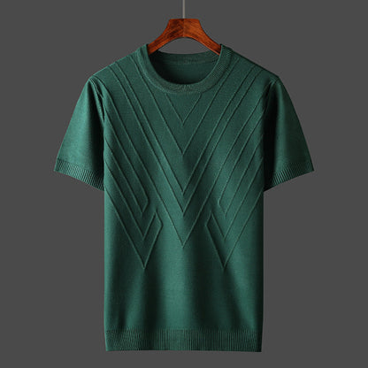 Men's Short Sleeve Knit Crew Neck Top
