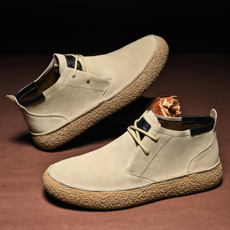 Antoine – Mocassins mi-montants à semelle texturée et laçage avant homme