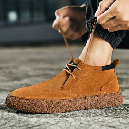 Antoine – Mocassins mi-montants à semelle texturée et laçage avant homme