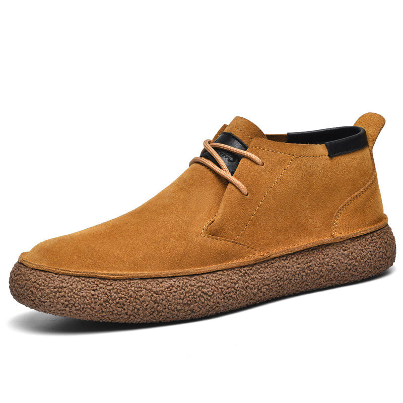 Antoine – Mocassins mi-montants à semelle texturée et laçage avant homme