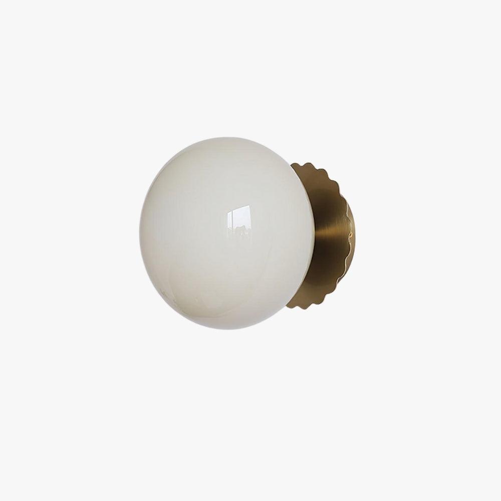 Pink Marshmallow Glass Wall Sconce With Brass Backplate