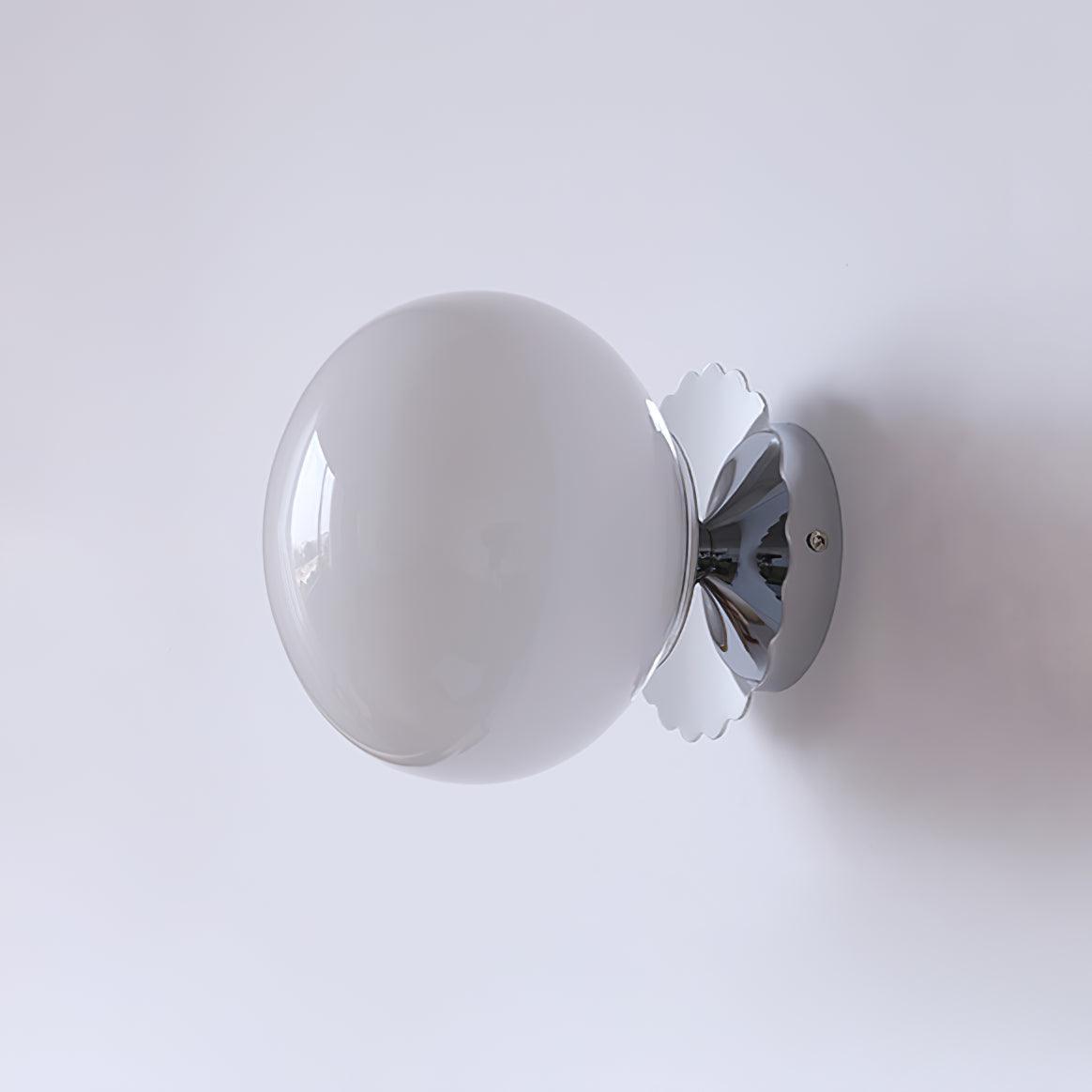 Pink Marshmallow Glass Wall Sconce With Brass Backplate