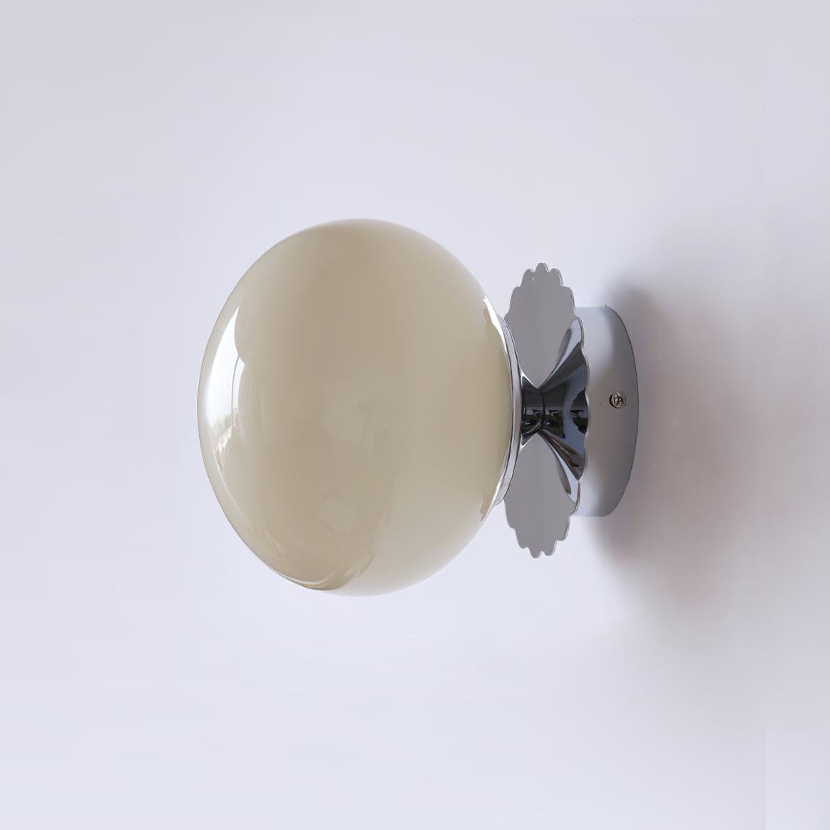 Pink Marshmallow Glass Wall Sconce With Brass Backplate