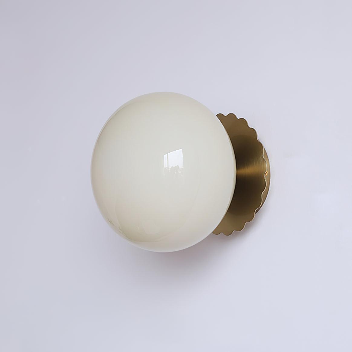 Pink Marshmallow Glass Wall Sconce With Brass Backplate
