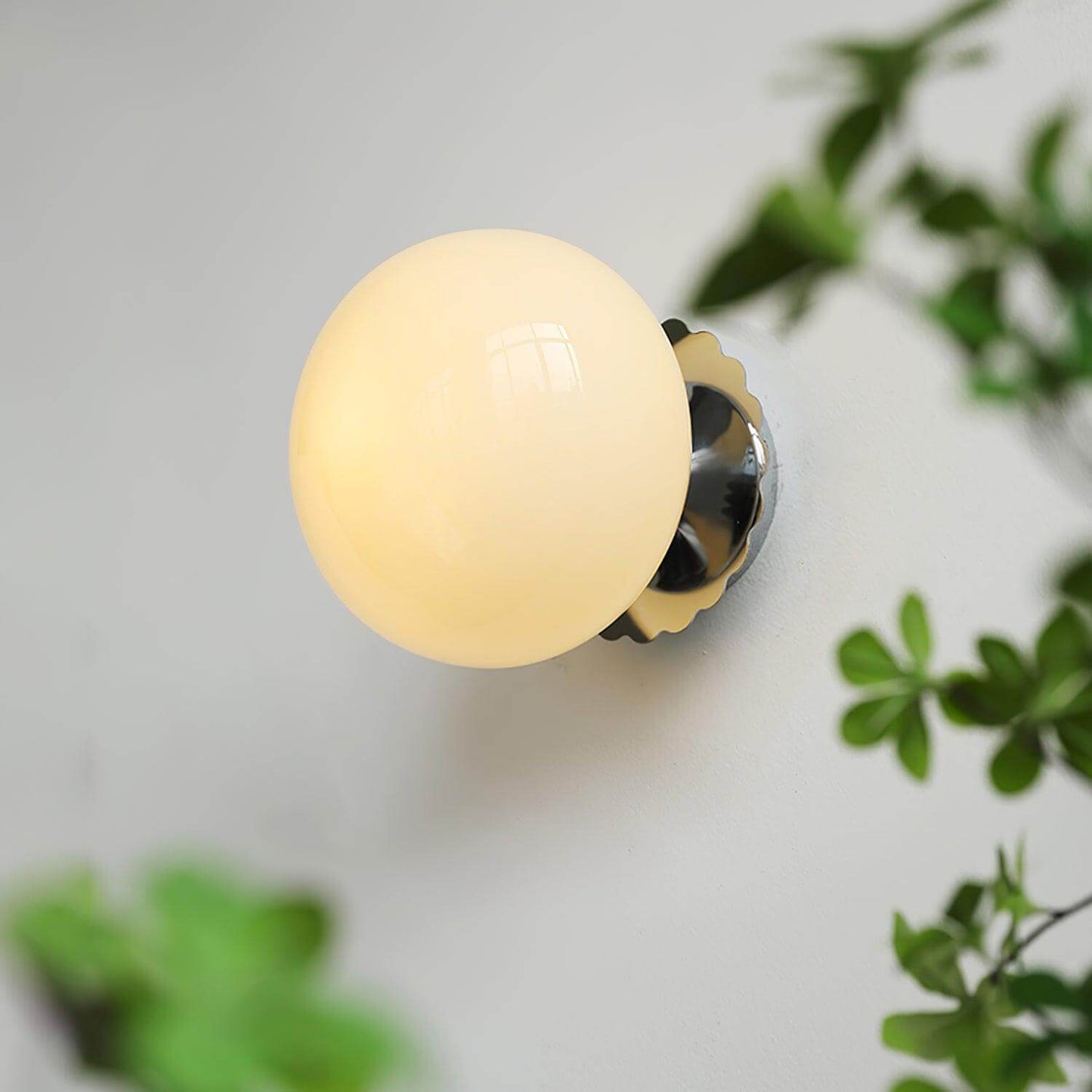 Pink Marshmallow Glass Wall Sconce With Brass Backplate